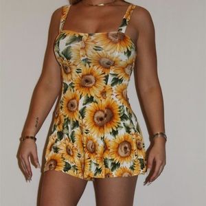 Forever 21 sunflower print romper